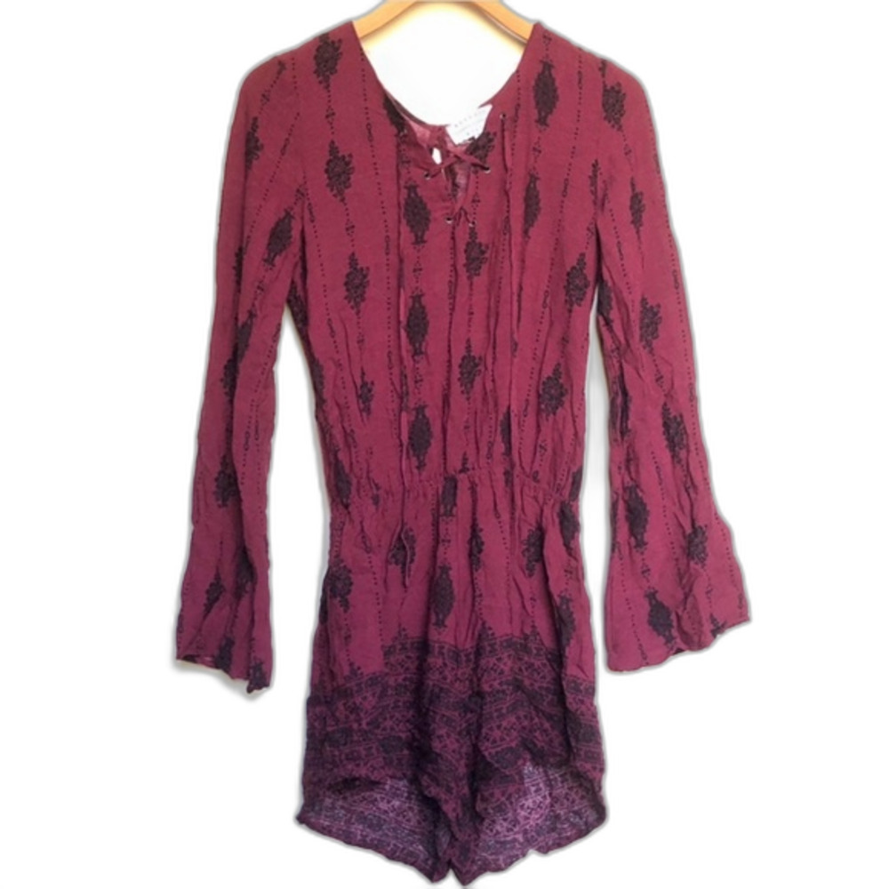 Kendall + Kylie Red Boho Gypsy Romper NWT Size Small Summer Vacation